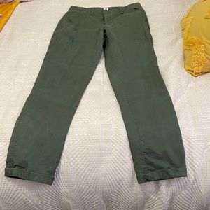 Gap 6 tall girlfriend army green khaki cool material pants